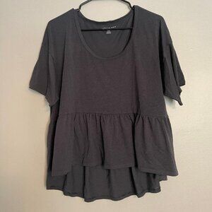 American Eagle- Large Black/Grey Peplum Shirt